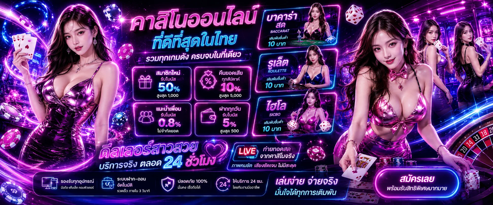 โต๊ะบาคาร่าสด Sexy Baccarat บน SUPERRICH168 คาสิโนออนไลน์